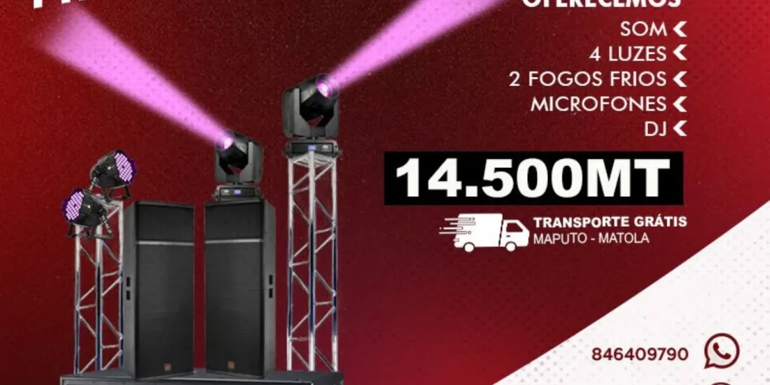 Equipamento de Som e Luz Profissional