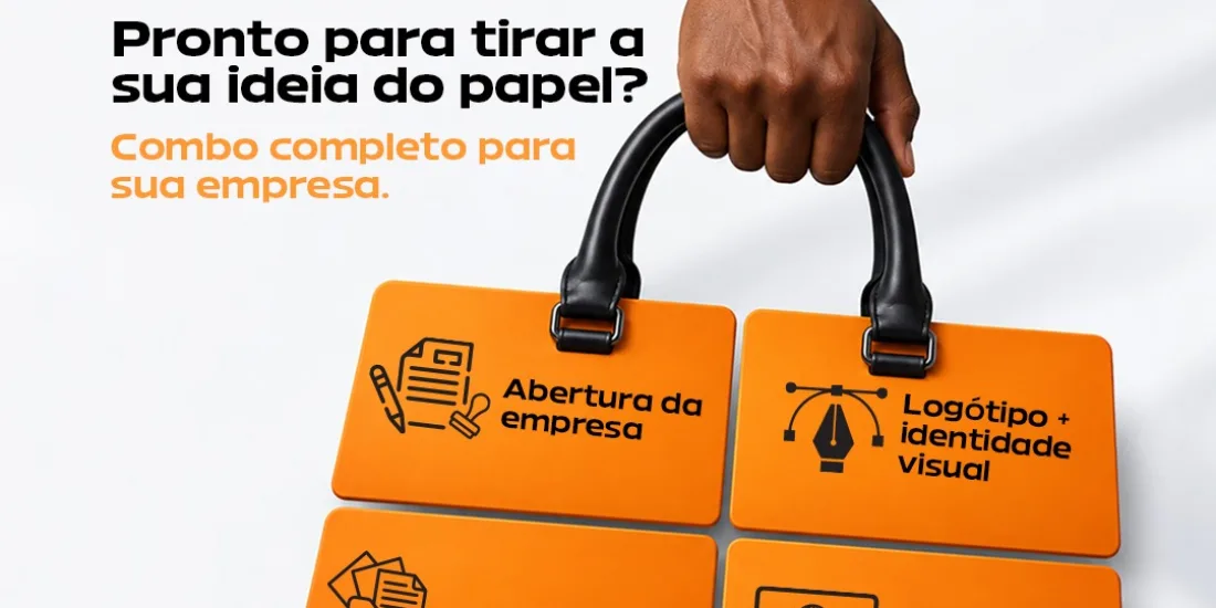 Combo completo para a sua empresa: abertura, logótipo, estacionário e website