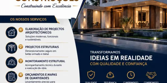 Projectos de arquitectura, estruturas e construção civil