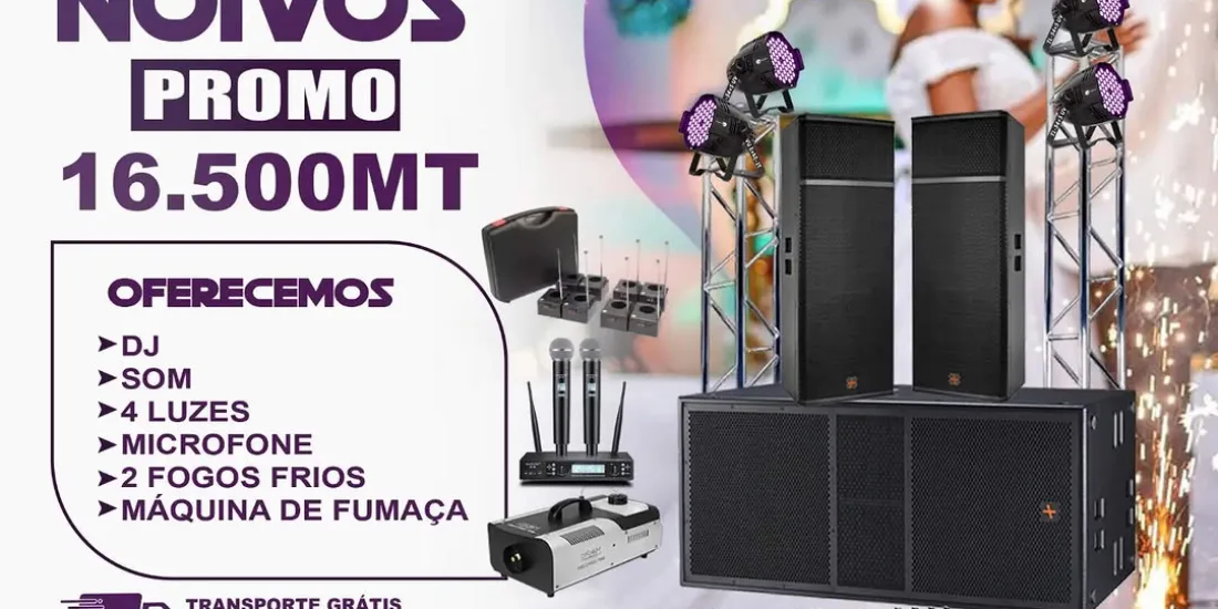 Pacote Noivos Promo — DJ, Som e Luz