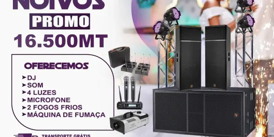 Pacote Noivos Promo — DJ, Som e Luz